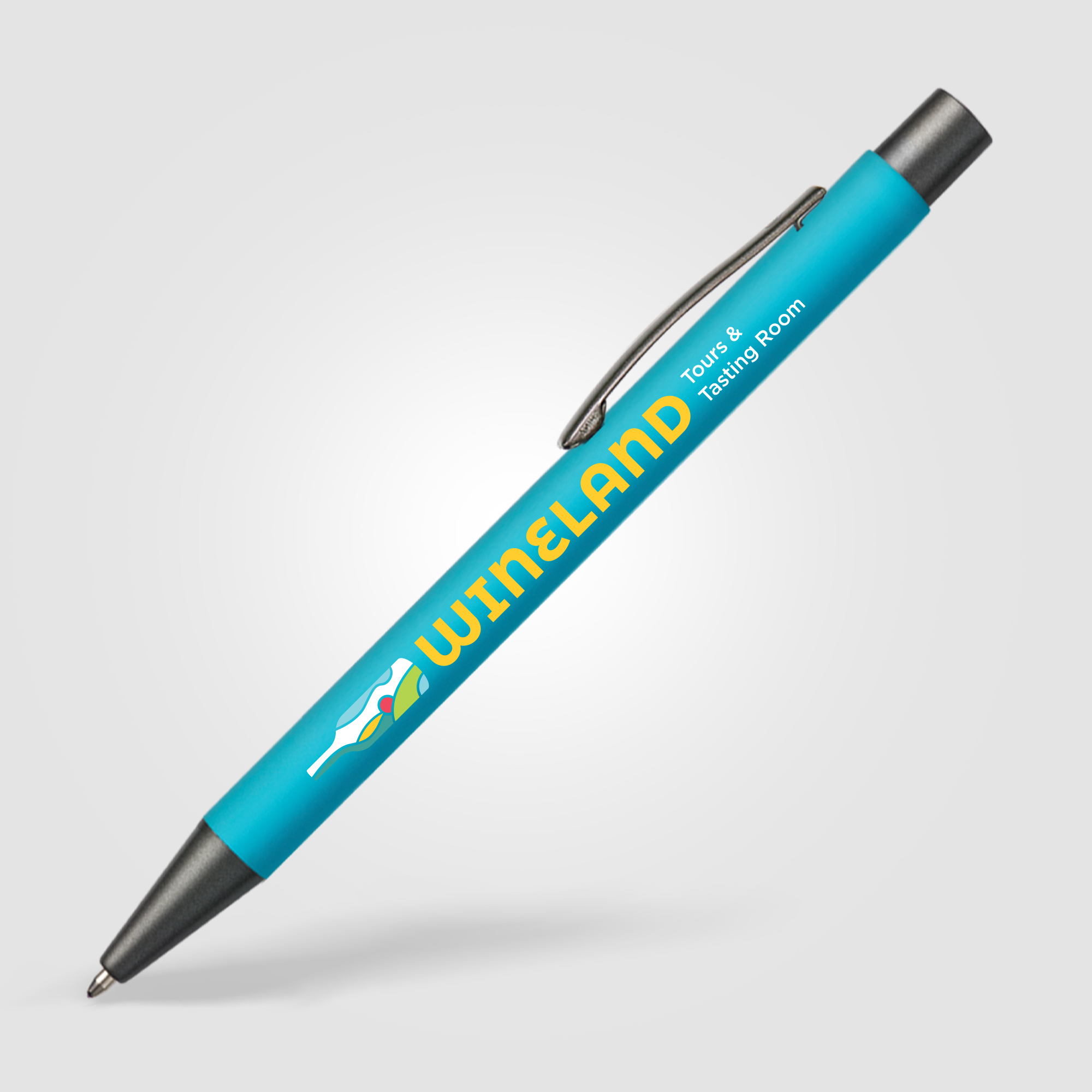 Stylo à bille publicitaire touché gomme Bowie Bleu ciel